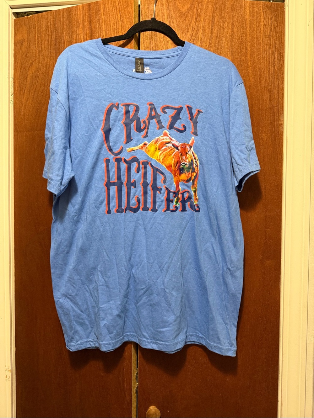 Crazy Heifer Graphic Tee - Light Blue T-Shirt